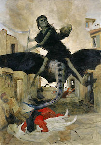 Arnold Böcklin, »Die Pest«, Tempera auf Tannenholz, 149.5 cm x 104.5 cm, 1898, Kunstmuseum Basel