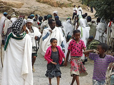 Begräbniszug in Lalibela